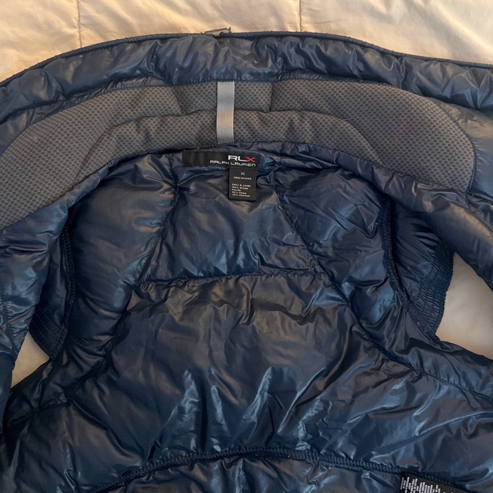 RLX Ralph Lauren Women's XS Blue Full Zip Cropped Vest , Zip Pockets - Picture 7 of 10